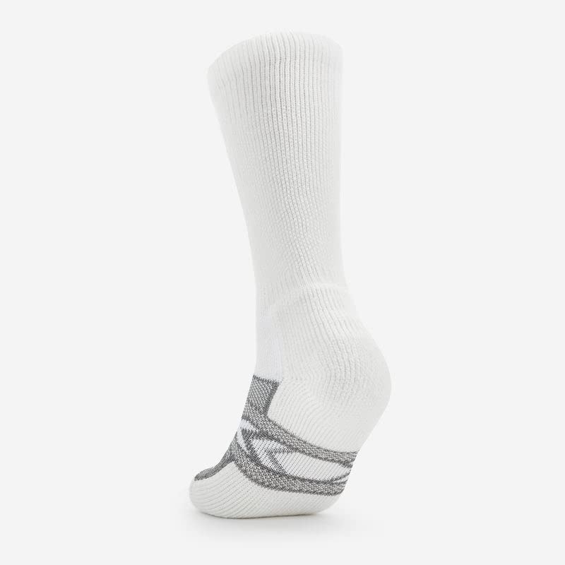 thorlos mens Wcou Max Cushion 12 Hour Shift Over the Calf Socks, White/Grey, Large US - Image 2